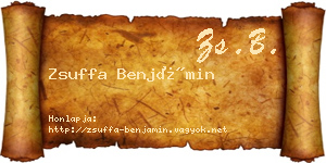 Zsuffa Benjámin névjegykártya