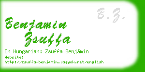 benjamin zsuffa business card